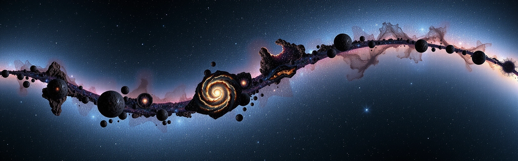 Kosmiczne tło z mgławicą i gwiazdami