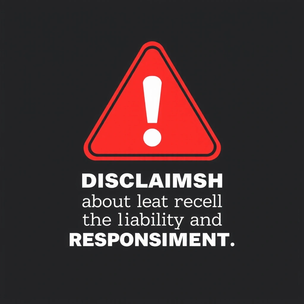 Ikona ostrzeżenia z tekstem disclaimer dotyczącym odpowiedzialności